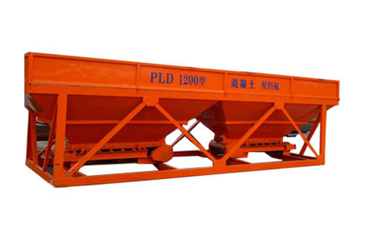 PLD1200 concrete batching machine, with JS750 Concrete Mixer, used for HZS35 Concrete Batching Plant, also known as Concrete Aggregate Batcher,Concrete Material Feeder,Concrete Ingredient Dispenser